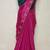 Gorgeous Chinon Saree With Amazing Zari Embroidery Border With And Contrast Blouse Piece