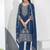 Navy blue georgette party wear embroidery suit set