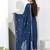 Navy blue georgette party wear embroidery suit set