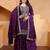 Purple creap silk  party wear embroidery sharara suit