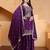 Purple creap silk  party wear embroidery sharara suit