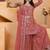 Peach   georgette party wear embroidery sharara suit set