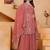 Peach   georgette party wear embroidery sharara suit set