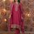 Pink chinon silk party wear embroidery sharara suit