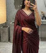 Maroon Color  hand embroidery beats work Silk Saree