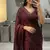 Maroon Color  hand embroidery beats work Silk Saree