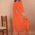Orange  chinon silk party wear embroidery sharara suit