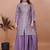 Light purple chinon silk party wear embroidery sharara suit