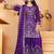 Purple  chinon silk party wear embroidery sharara suit set