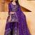 Purple  chinon silk party wear embroidery sharara suit set