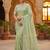 Light Green Color sequence embroidery thread work  Silk Saree