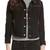 Women's black studded casual suede leather jacket