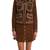 Women brown studded lambskin leather look jacket with front zip closure