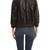 Women’s black perforated real lambskin leather bomber jacket