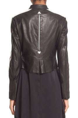 women's black real lambskin leather zip front jacket 2