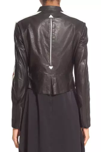 women's black real lambskin leather zip front jacket