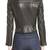 Women's lambskin leather cropped studded leather moto jacket