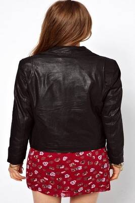 women's lambskin black biker slim-fit leather jacket 1