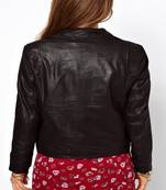 women's lambskin black biker slim-fit leather jacket