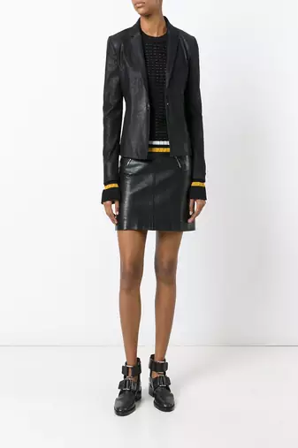 Women’s black lambskin real leather blazer jacket