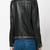 Women’s black studded real leather jacket stylish zip front biker jacket