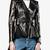 Women’s black lambskin real leather peplum biker jacket