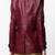 Women’s burgundy real leather blazer jacket classic button front coat