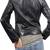 Women’s black moto leather jacket slim fit motorcycle style