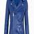 Women’s blue real leather biker jacket slim fit moto style