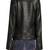 Women’s black real leather biker jacket studded design asymmetrical zip, slim fit