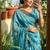 Blue Color hand khatli and cutdana butta work and border aarco Silk Saree