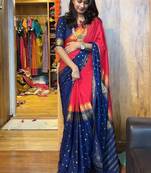 Nevy Blue Color  Zip And Go Saree  Silk Weaving  Saree