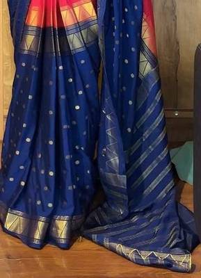 Nevy Blue Color  Zip And Go Saree  Silk Weaving  Saree 3