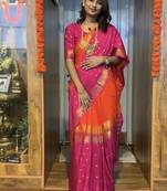 Pink Color  Zip And Go Saree  Silk Weaving  Saree
