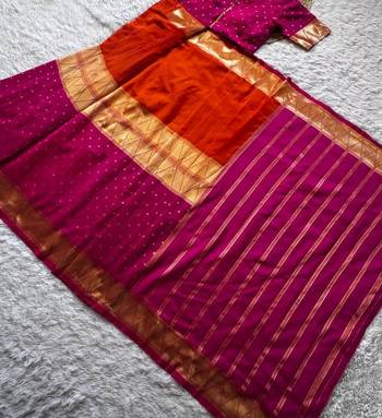 Pink Color  Zip And Go Saree  Silk Weaving  Saree 2