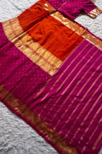 Pink Color  Zip And Go Saree  Silk Weaving  Saree