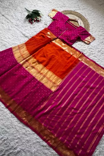 Pink Color  Zip And Go Saree  Silk Weaving  Saree
