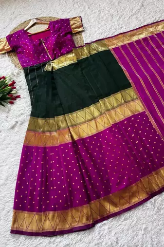  Rani Pink Color  Zip And Go Saree  Silk Weaving  Saree