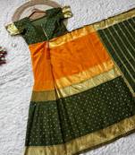 Green Color  Zip And Go Saree  Silk Weaving  Saree