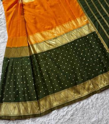Green Color  Zip And Go Saree  Silk Weaving  Saree 2