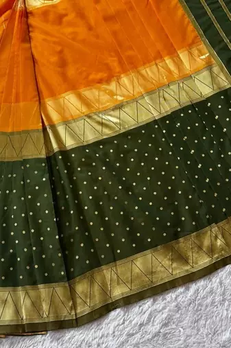 Green Color  Zip And Go Saree  Silk Weaving  Saree