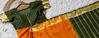Green Color  Zip And Go Saree  Silk Weaving  Saree 3