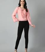 Baby pink bell sleeve top