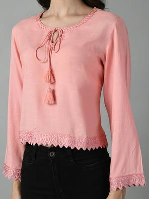 Baby pink bell sleeve top 2