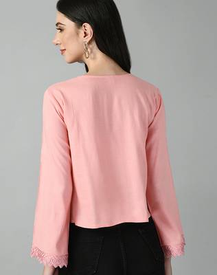 Baby pink bell sleeve top 3