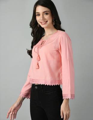 Baby pink bell sleeve top 5