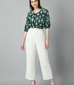 Print puff sleeve cotton top