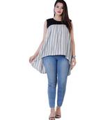 Women's striped high-low sleeveless dress top