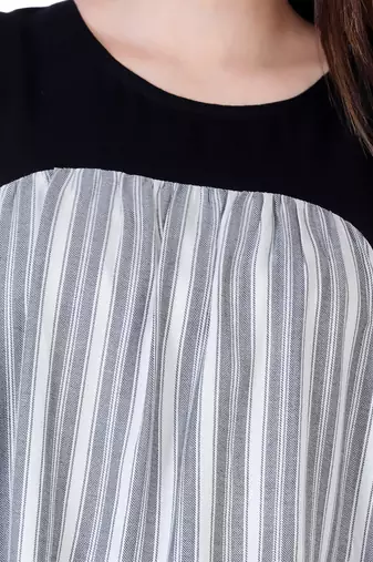 Women's striped high-low sleeveless dress top