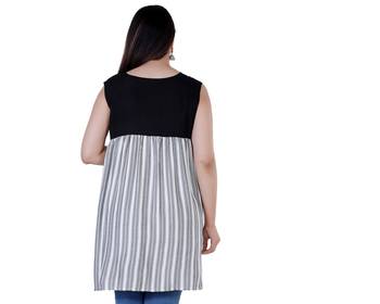 Women's striped high-low sleeveless dress top 3
